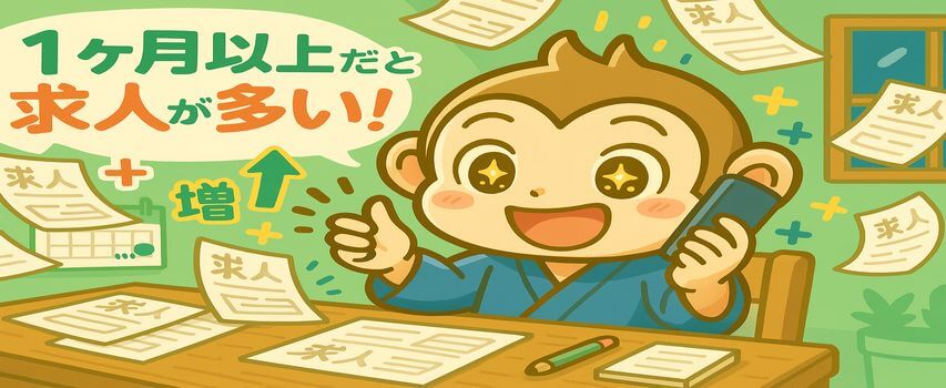 1ヶ月以上 求人が増える