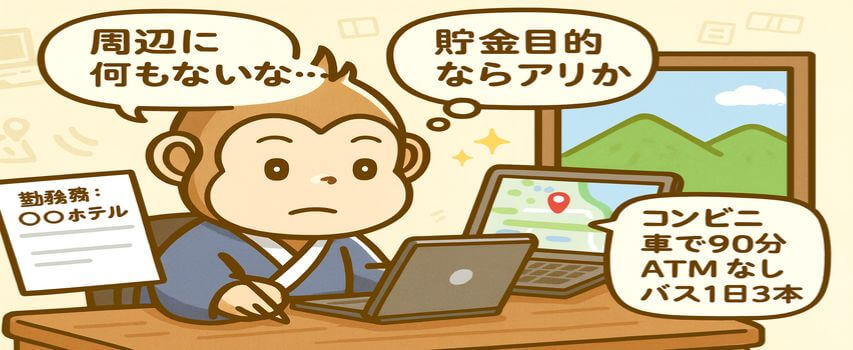 勤務先の周辺環境を調べてる