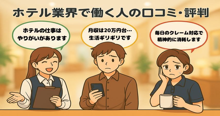 ホテル業界で働く人 口コミ 評判