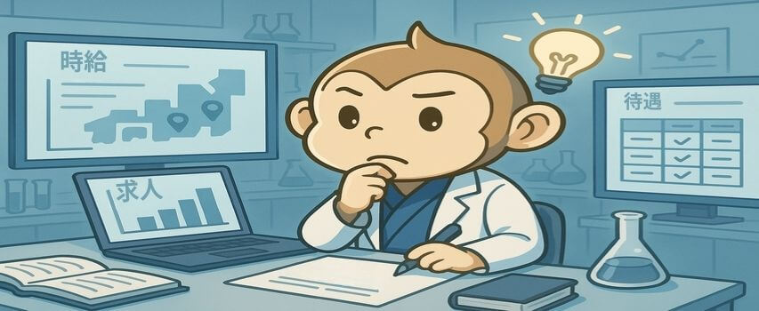 閑散期の求人を分析してる様子
