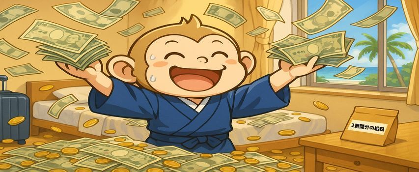リゾートバイト　2週間　給料イメージ